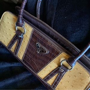 Prada faux alligator shoulder bag